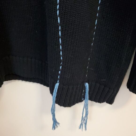 Zara Oversized Slouchy Longer Sweater Ballerina embroidered Ballet Abstract Sz M - Picture 4 of 11